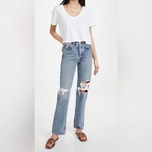 Agolde Lana Mid Rise Straight Jeans